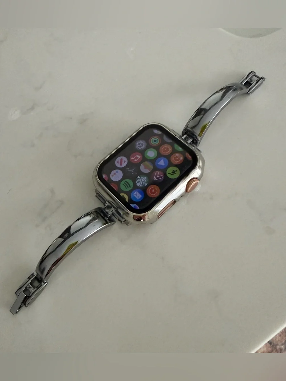 Silver Apple Watch band 42mm 44mm 45mm 46mm